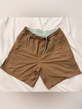 BIRDDOGS Classic Performance Khaki Shorts Small Built-In Liner Stretch Brown